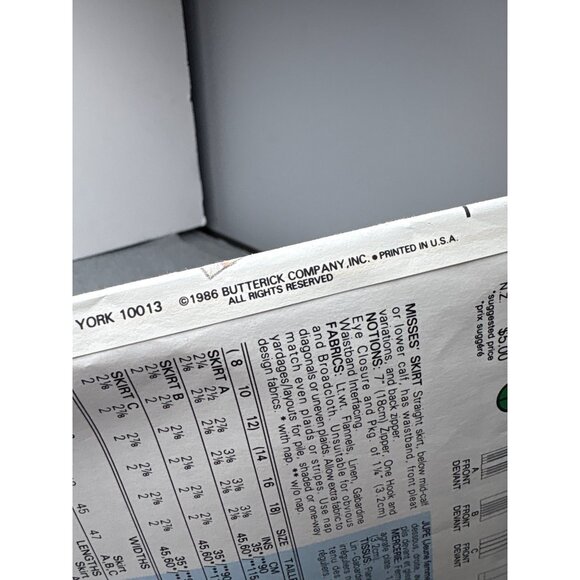 Butterick 3638 Misses Skirts Sewing Pattern Size 8-10-12 Uncut 1986 - Picture 4 of 10